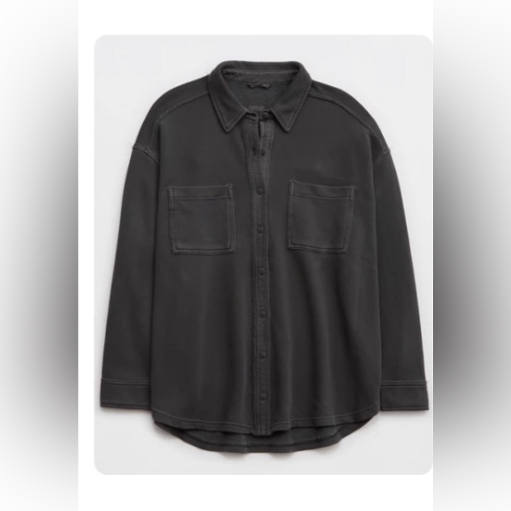 Aerie LumberJane Fleece Shirt Aerie smoked grey Shirt XS